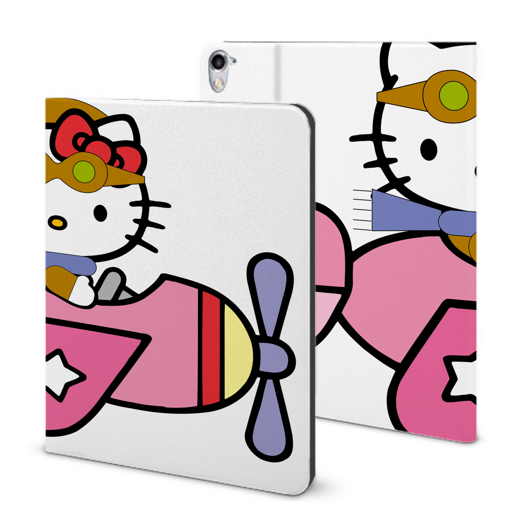 （画像用） Hello Kitty ハローキティ IPad ケース ブック型 PUレザー TPU 耐衝撃 軽量 薄型 ペン収納なし 全面保護 IPad 各モデル対応